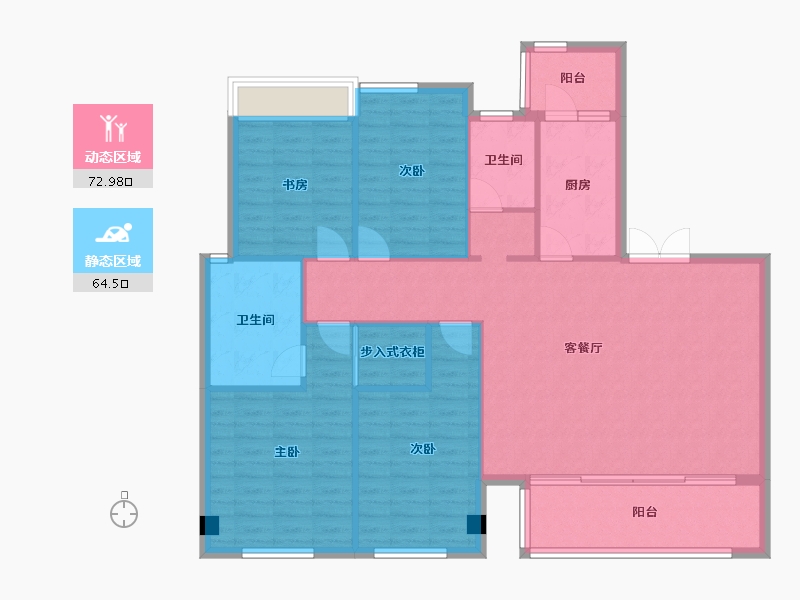 四川省-成都市-中粮武侯瑞府1号楼,2号楼,4号楼149m²-126.12-户型库-动静分区