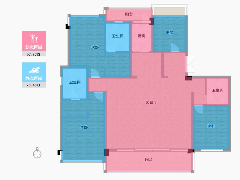 四川省-成都市-中粮武侯瑞府7号楼190m²-159.67-户型库-动静分区