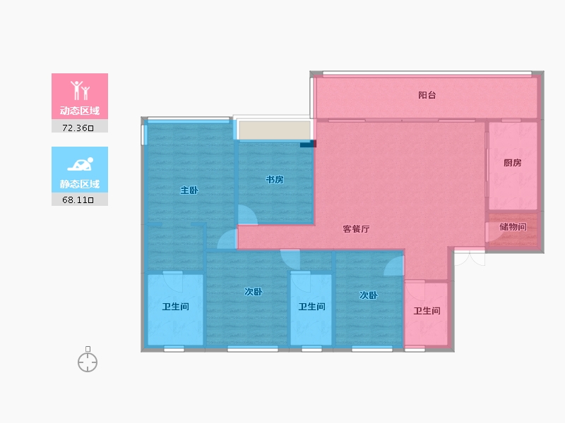 四川省-成都市-中粮武侯瑞府3号楼,10号楼149m²-129.34-户型库-动静分区