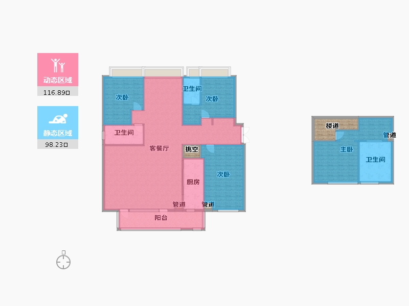 四川省-成都市-金茂府二期７栋,二期１０栋212m²-207.70-户型库-动静分区