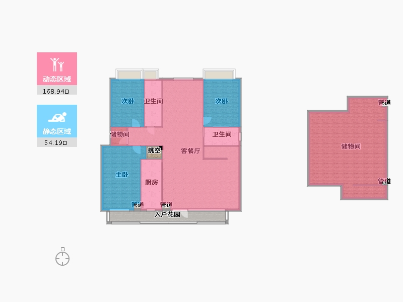 四川省-成都市-金茂府二期７栋,二期１０栋271m²-223.85-户型库-动静分区