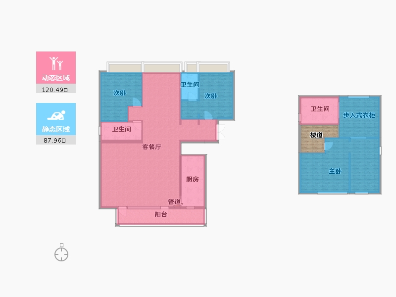 四川省-成都市-金茂府二期７栋,二期１０栋218m²-198.83-户型库-动静分区