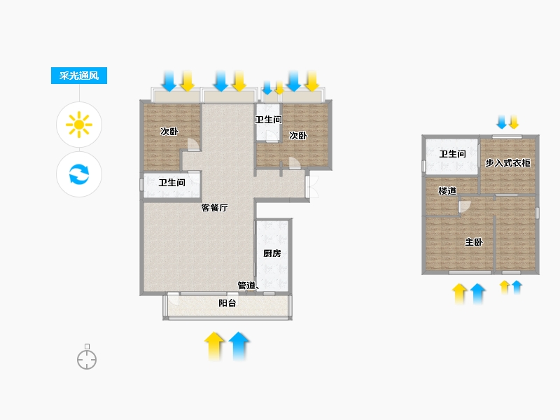 四川省-成都市-金茂府二期７栋,二期１０栋218m²-198.83-户型库-采光通风