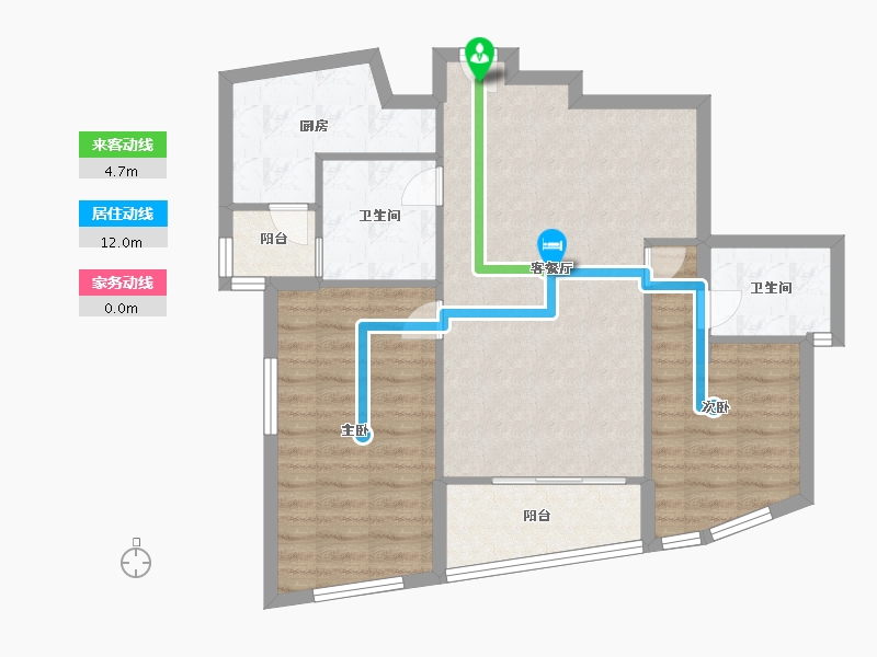 四川省-成都市-天府汇中心98m²-78.40-户型库-动静线