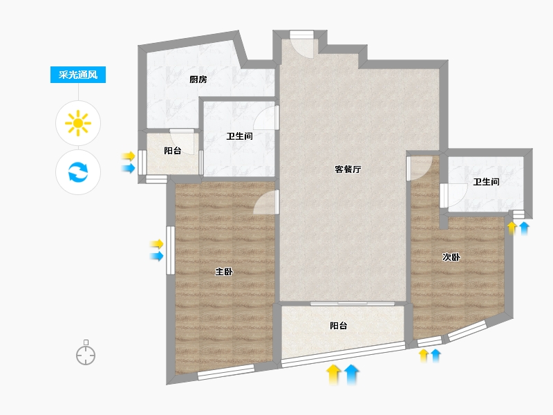 四川省-成都市-天府汇中心98m²-78.40-户型库-采光通风