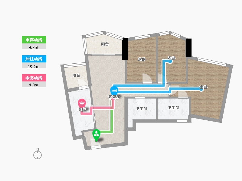 四川省-成都市-天府汇中心107m²-76.30-户型库-动静线