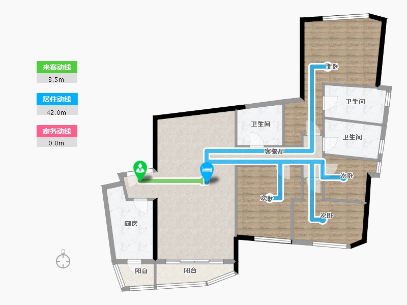 四川省-成都市-天府汇中心178m²-128.41-户型库-动静线