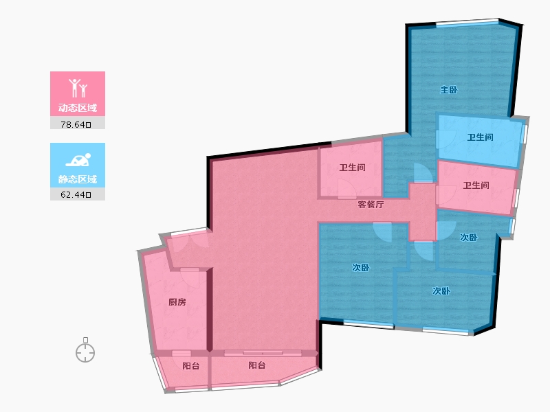 四川省-成都市-天府汇中心178m²-128.41-户型库-动静分区