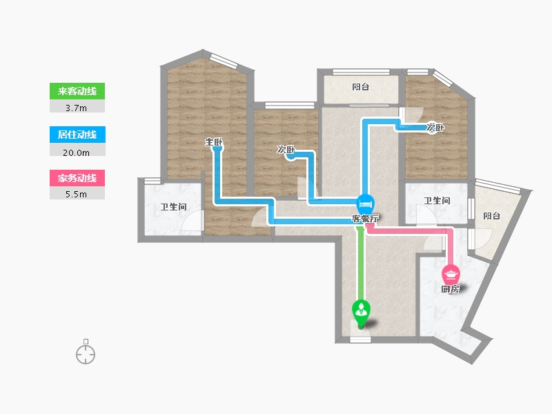 四川省-成都市-天府汇中心100m²-84.91-户型库-动静线