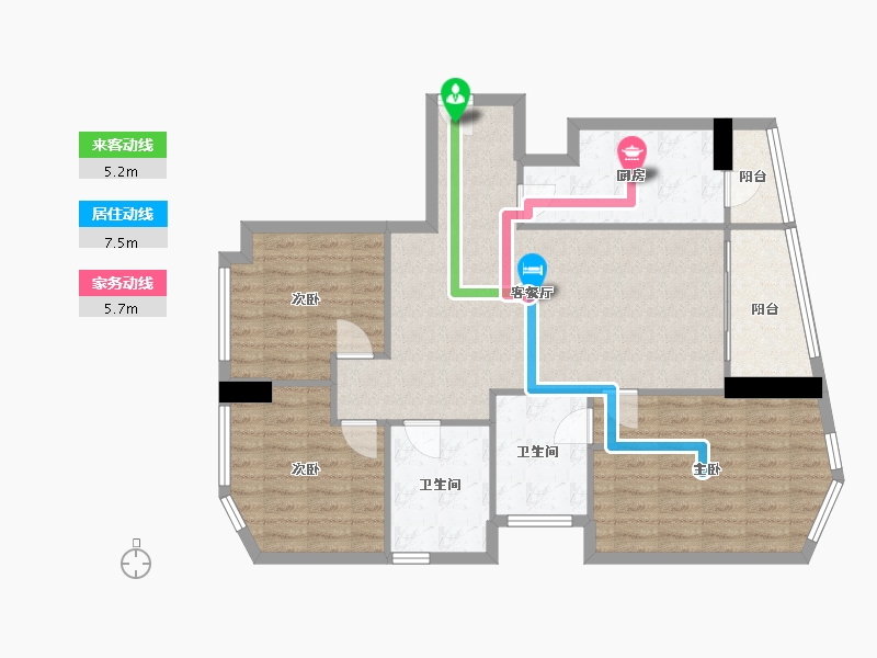 四川省-成都市-天府汇中心127m²-98.11-户型库-动静线