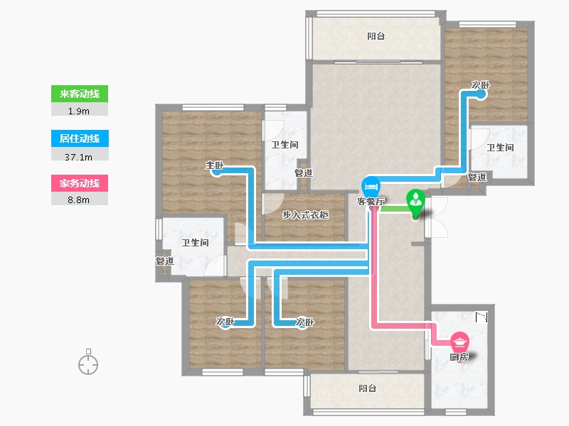 四川省-成都市-西派宸樾2号楼,3号楼173m²-137.59-户型库-动静线