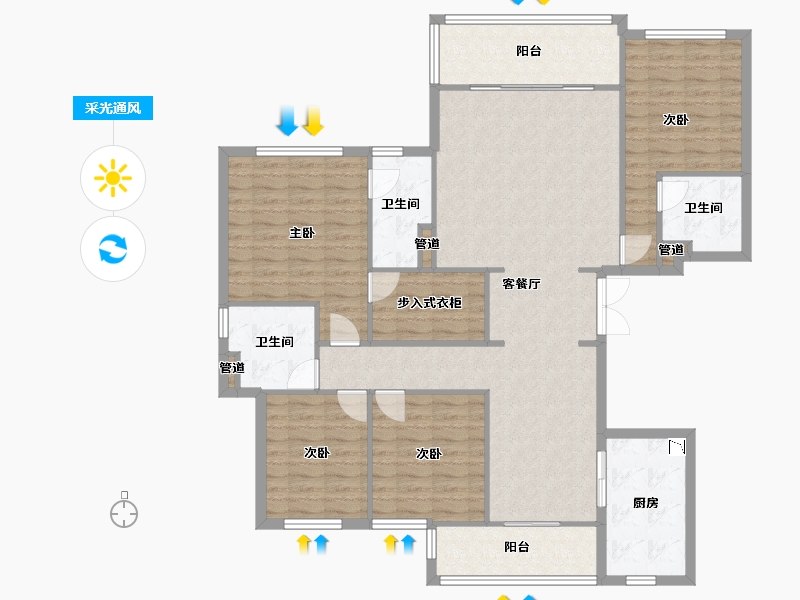 四川省-成都市-西派宸樾2号楼,3号楼173m²-137.59-户型库-采光通风