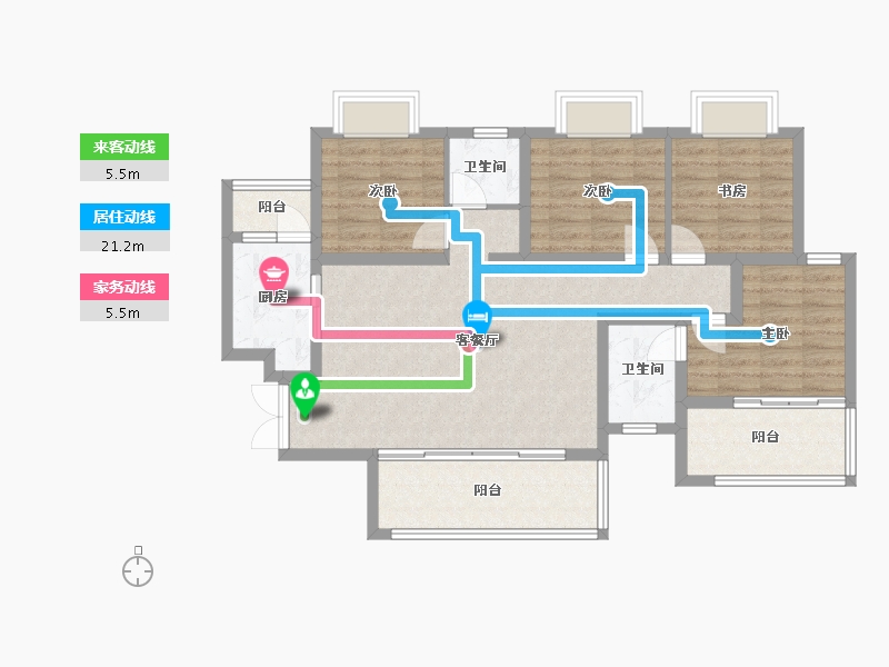 四川省-成都市-香悦府2栋127m²-96.27-户型库-动静线