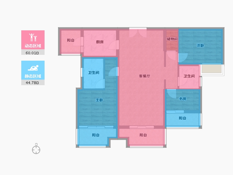 四川省-成都市-香悦府2栋,4栋121m²-92.93-户型库-动静分区