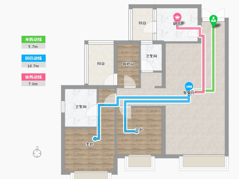 四川省-成都市-香悦府3栋113m²-85.52-户型库-动静线