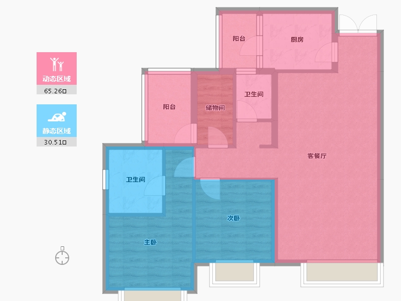 四川省-成都市-香悦府3栋113m²-85.52-户型库-动静分区