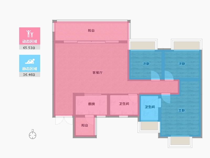 四川省-成都市-香悦府3栋119m²-90.64-户型库-动静分区