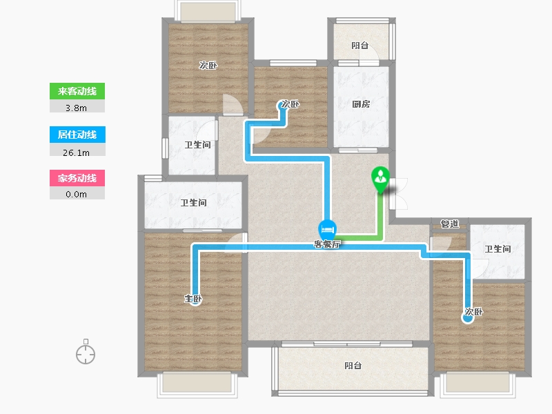 四川省-成都市-阳光城檀悦2栋192m²-153.60-户型库-动静线