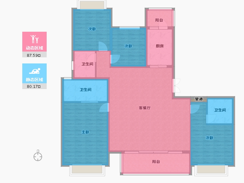 四川省-成都市-阳光城檀悦2栋192m²-153.60-户型库-动静分区