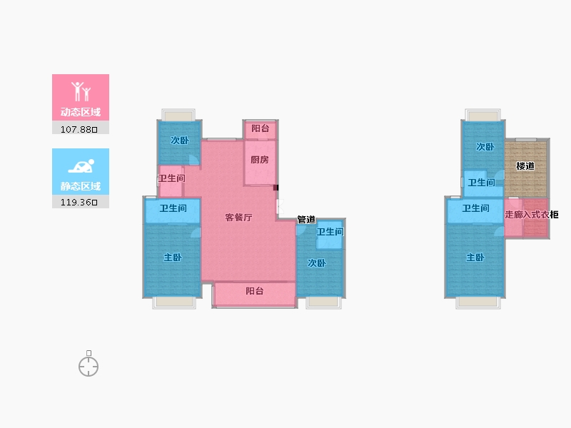 四川省-成都市-阳光城檀悦2栋286m²-224.38-户型库-动静分区