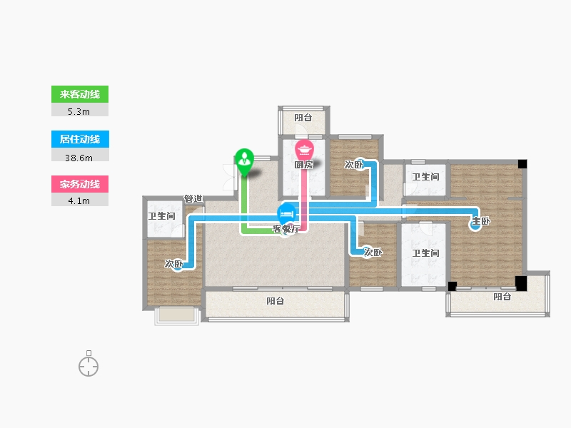 四川省-成都市-阳光城檀悦2栋203m²-162.40-户型库-动静线