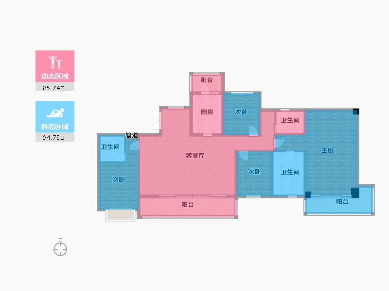 四川省-成都市-阳光城檀悦2栋203m²-162.40-户型库-动静分区