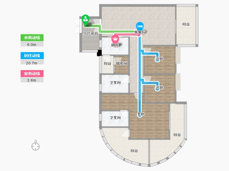 四川省-成都市-红树湾8栋120m²-133.85-户型库-动静线