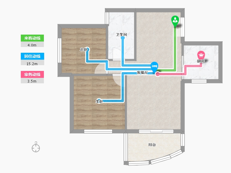 四川省-成都市-红树湾13号楼73m²-60.36-户型库-动静线