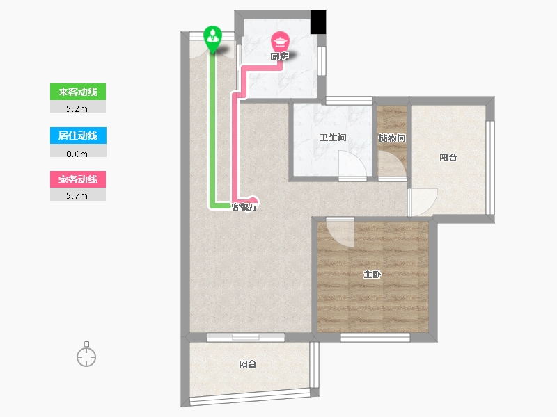 四川省-成都市-红树湾16栋73m²-58.54-户型库-动静线