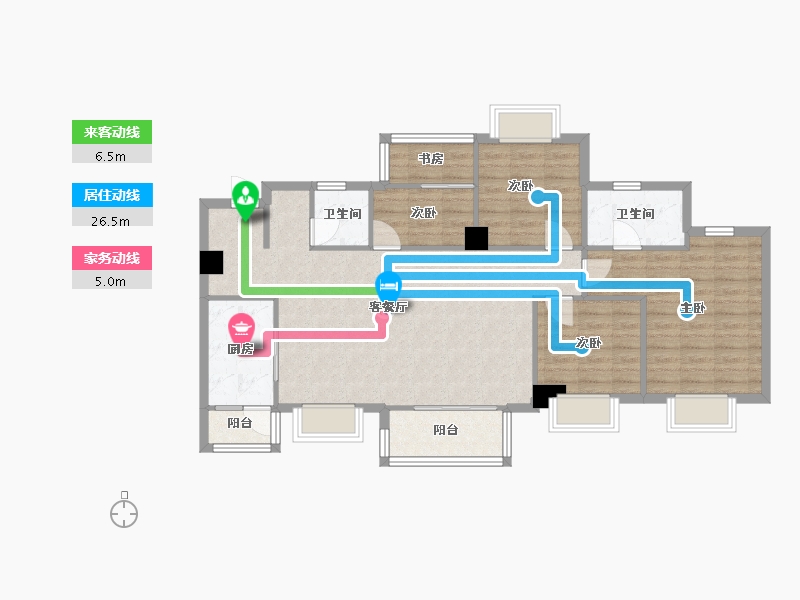 四川省-成都市-仁美熙和府128m²-99.77-户型库-动静线