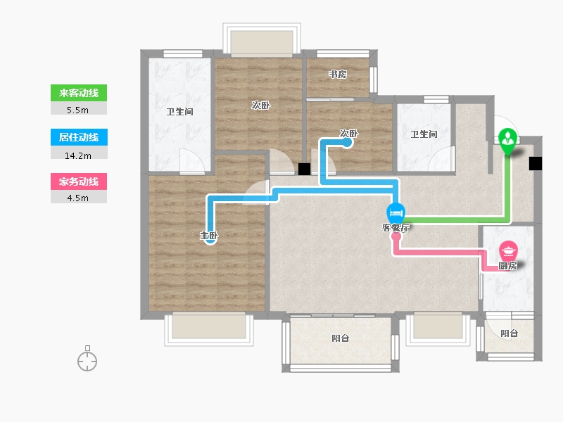 四川省-成都市-仁美熙和府107m²-89.63-户型库-动静线