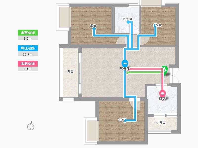 四川省-成都市-城投置地梧桐栖92m²-65.34-户型库-动静线