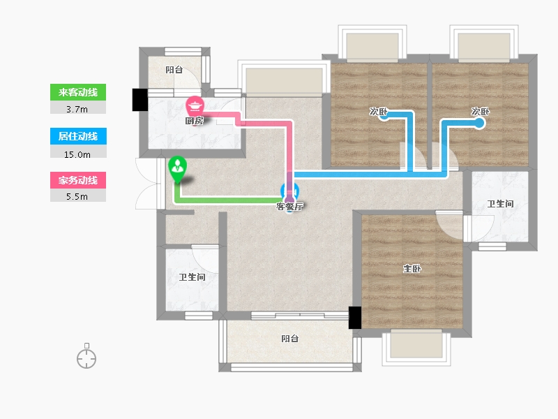 四川省-成都市-城投置地梧桐栖102m²-72.88-户型库-动静线