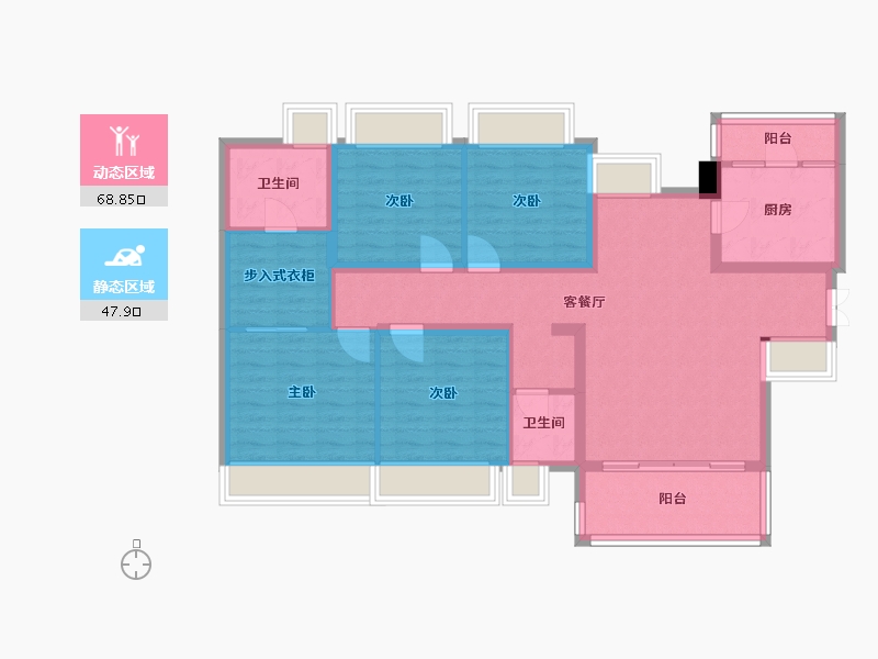 四川省-成都市-城投置地梧桐栖136m²-104.04-户型库-动静分区