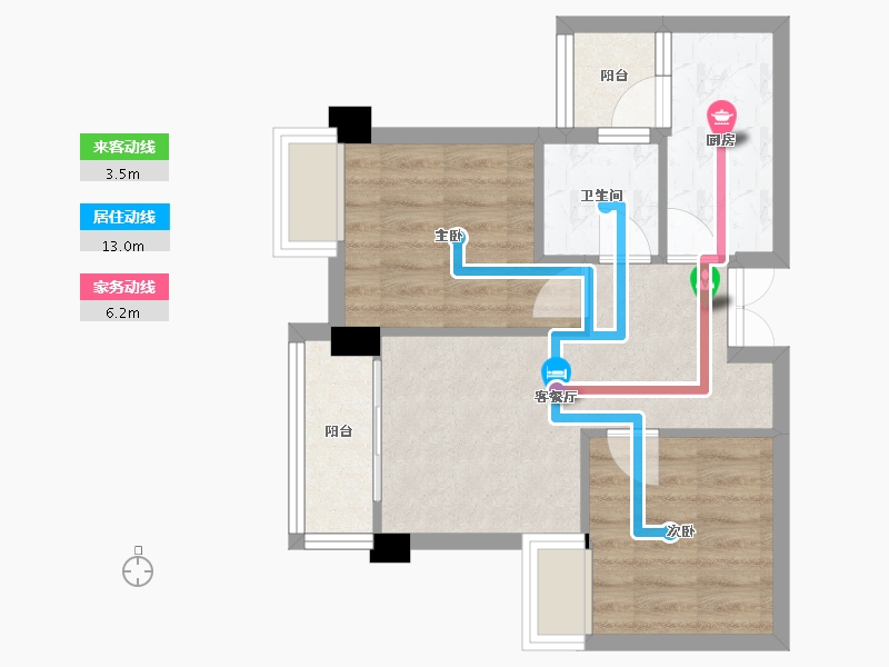 四川省-成都市-城投置地梧桐栖65m²-47.21-户型库-动静线