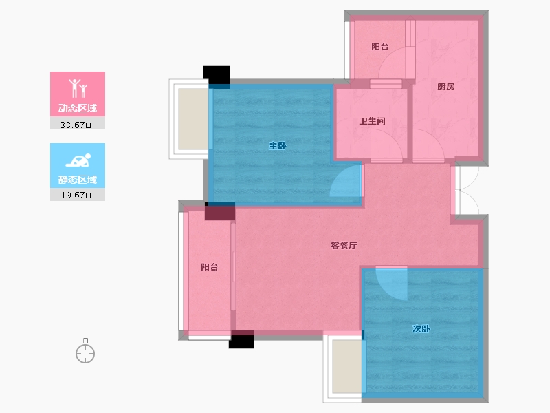 四川省-成都市-城投置地梧桐栖65m²-47.21-户型库-动静分区