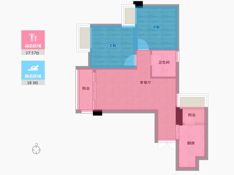 四川省-成都市-城投置地梧桐栖67m²-49.33-户型库-动静分区