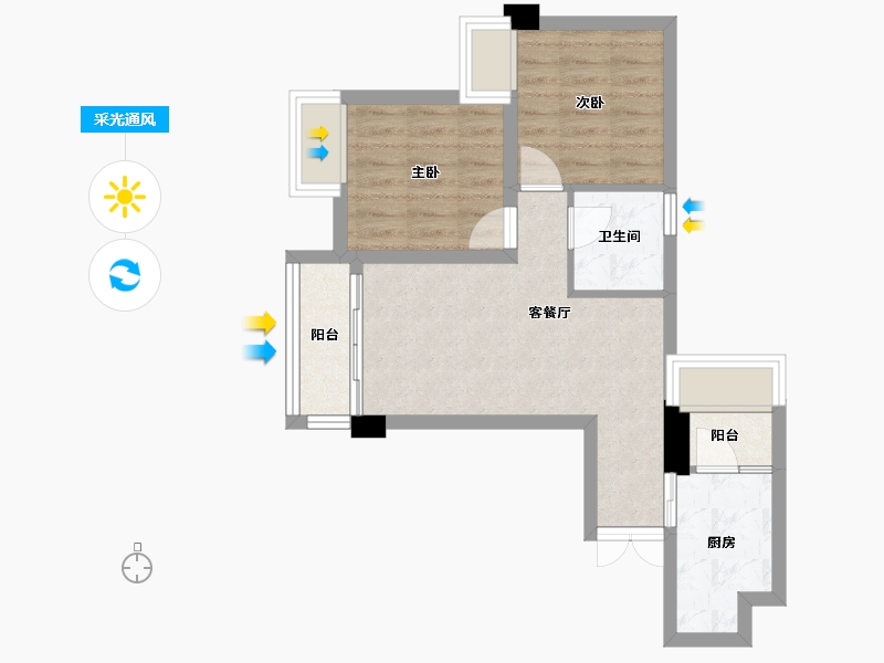 四川省-成都市-城投置地梧桐栖67m²-49.33-户型库-采光通风