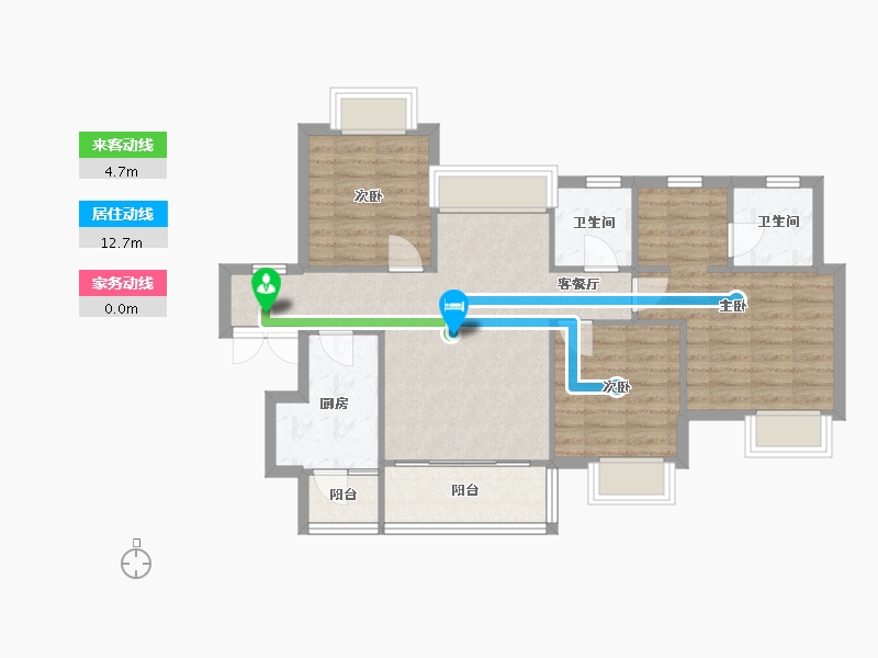 四川省-成都市-城投置地梧桐栖116m²-80.27-户型库-动静线