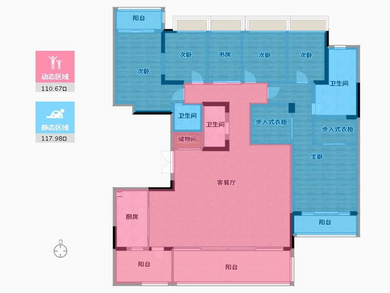 四川省-成都市-万科公园5号260m²-208.00-户型库-动静分区