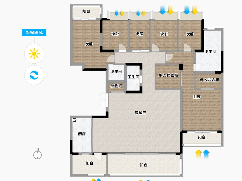 四川省-成都市-万科公园5号260m²-208.00-户型库-采光通风