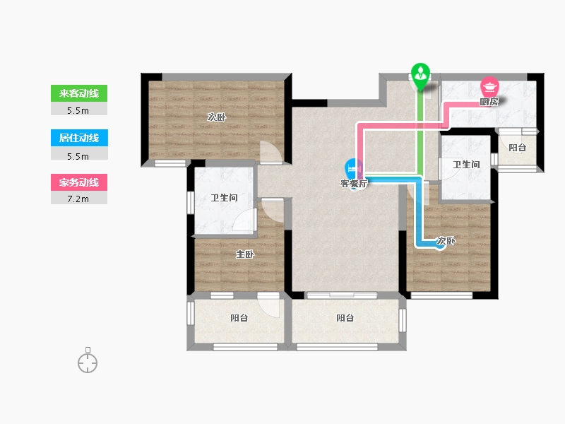 四川省-成都市-新景璟誉府6号楼117m²-89.42-户型库-动静线