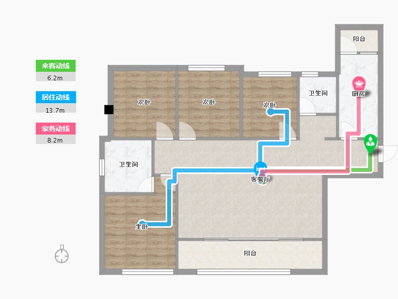 四川省-成都市-新景璟誉府新景璟歆府1号楼132m²-103.41-户型库-动静线