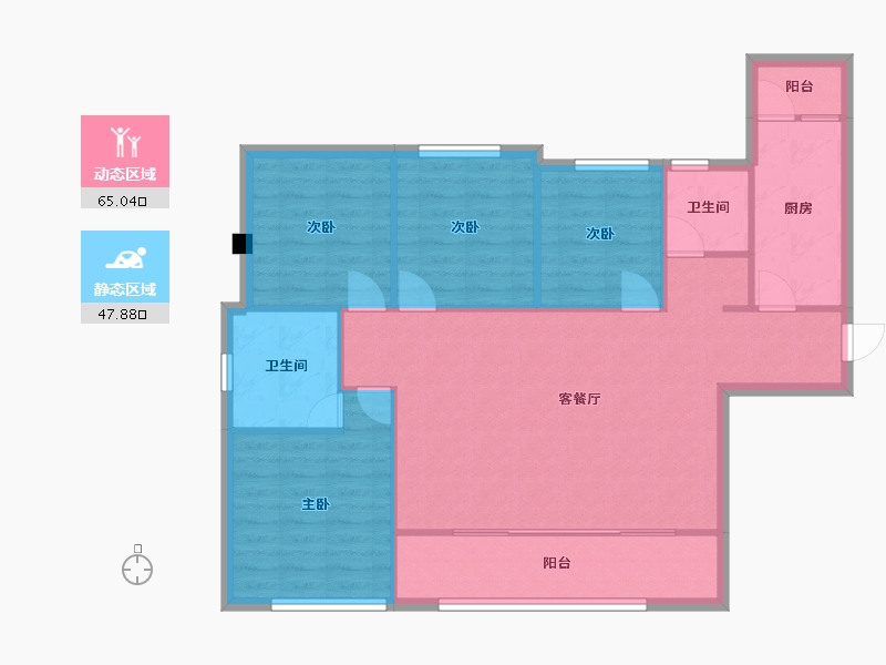 四川省-成都市-新景璟誉府新景璟歆府1号楼132m²-103.41-户型库-动静分区