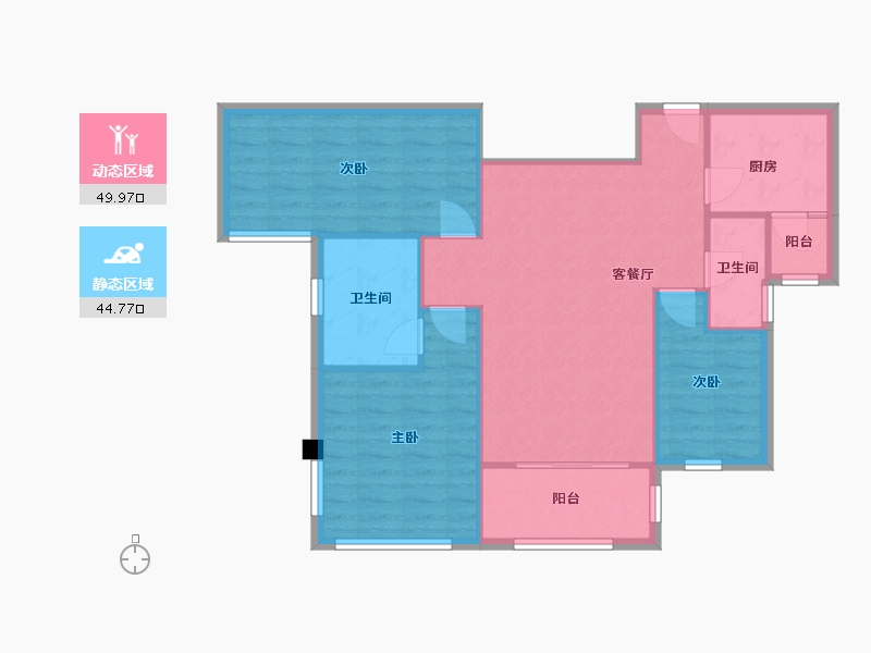 四川省-成都市-新景璟誉府新景璟歆府1号楼109m²-86.55-户型库-动静分区