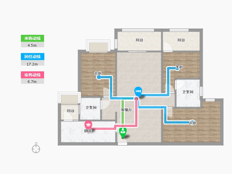 四川省-成都市-新景璟誉府新景璟歆府5号楼116m²-92.79-户型库-动静线