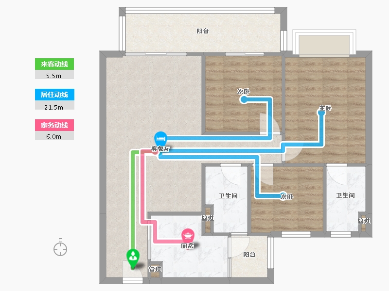 四川省-成都市-中建天府公馆1号楼112m²-85.87-户型库-动静线