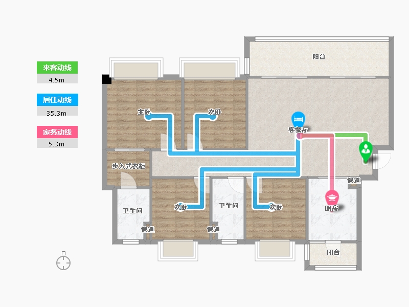 四川省-成都市-中建天府公馆3号楼,1号楼152m²-116.12-户型库-动静线