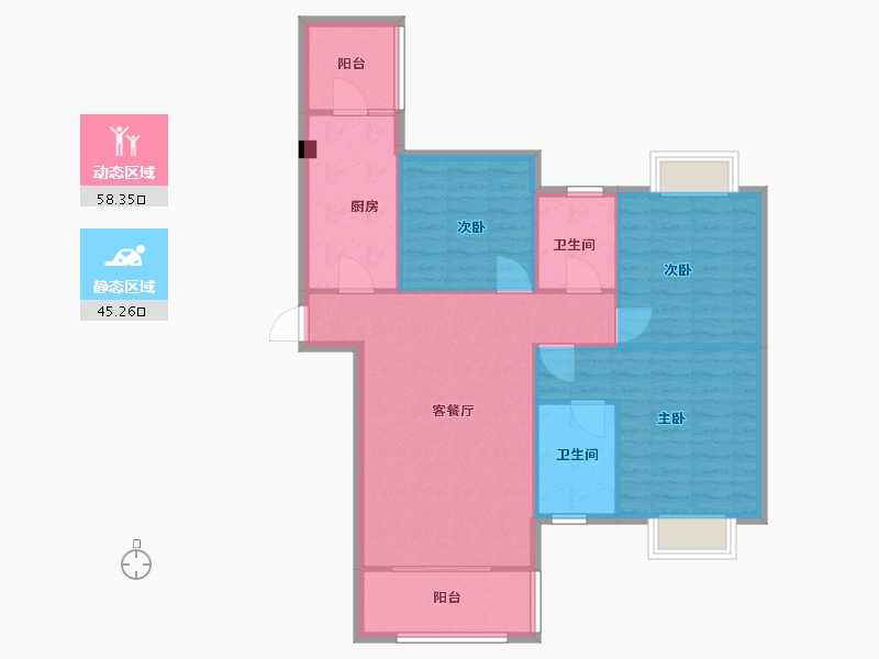 四川省-成都市-SM锦悦118m²-94.40-户型库-动静分区