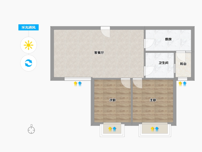 四川省-成都市-SM锦悦70m²-56.00-户型库-采光通风